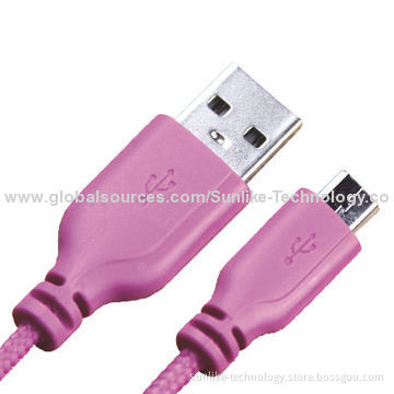 Micro USB Cable for Samsung, Soft Colorful Nylon Jacket, Tangle-free
